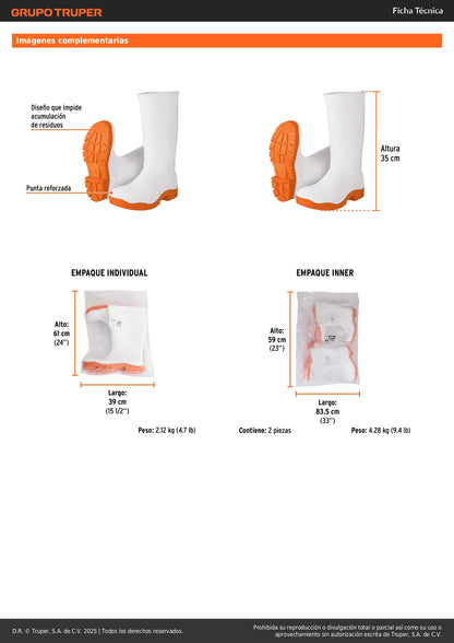 Botas sanitarias # 30, Truper