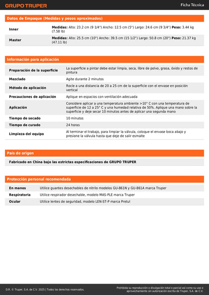 Pintura Aerosol Transparente Brillante 400ml PA-TR - Protección Anticorrosión Secado Rápido para Metal Madera Plástico