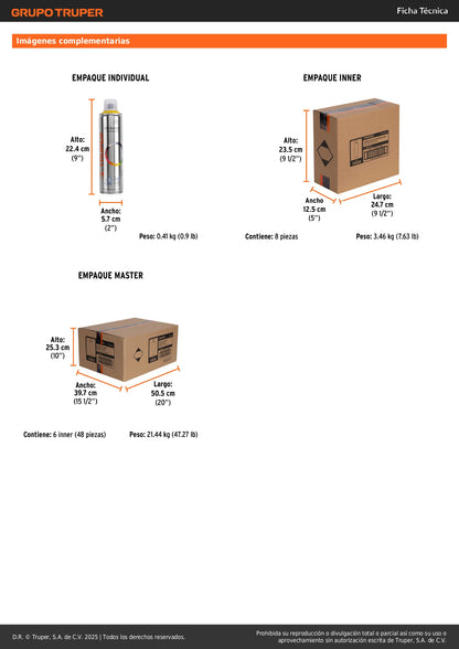 Pintura Aerosol Amarillo Canario PA-AC 400ml - Anticorrosión Secado Rápido para Metal Madera Plástico - Solución Profesional Libre de Plomo