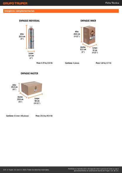 Pintura Aerosol Cobre Metálico 400ml PAM-CO - Anticorrosión Secado Rápido para Metal Madera Plástico