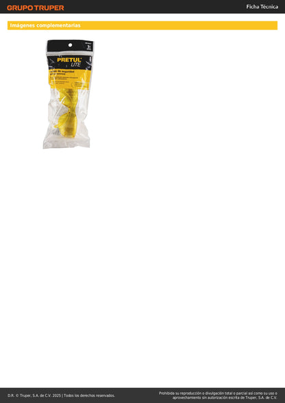 Lentes de Seguridad Ámbar Pretul Lite LEN-SA-P - Protección UV Policarbonato Antirayaduras para Industria Construcción Taller