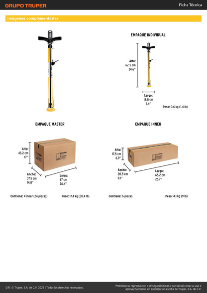 Bomba Manual PRETUL 80 PSI - Inflador Profesional para Bicicletas y Balones con Cilindro de Acero y Cabeza Dual Universal - Solución Rápida para Neumáticos Desinflados