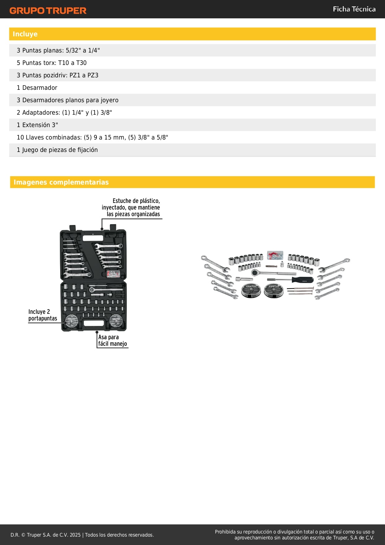 Juego Completo 71 Herramientas Mecánico 1/4 3/8 Pretul SET-100 - Kit Profesional Organizado con Estuche