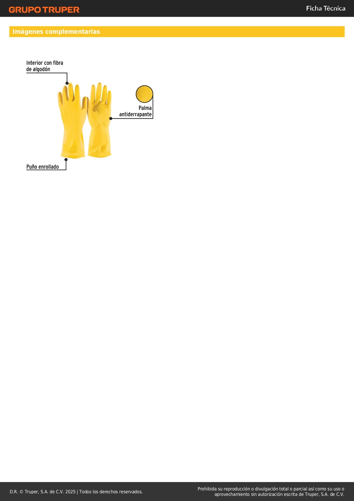 Guantes de Látex PRETUL GU-343 Antiderrapantes para Limpieza Profesional - Protección Total con Fibra de Algodón Interior