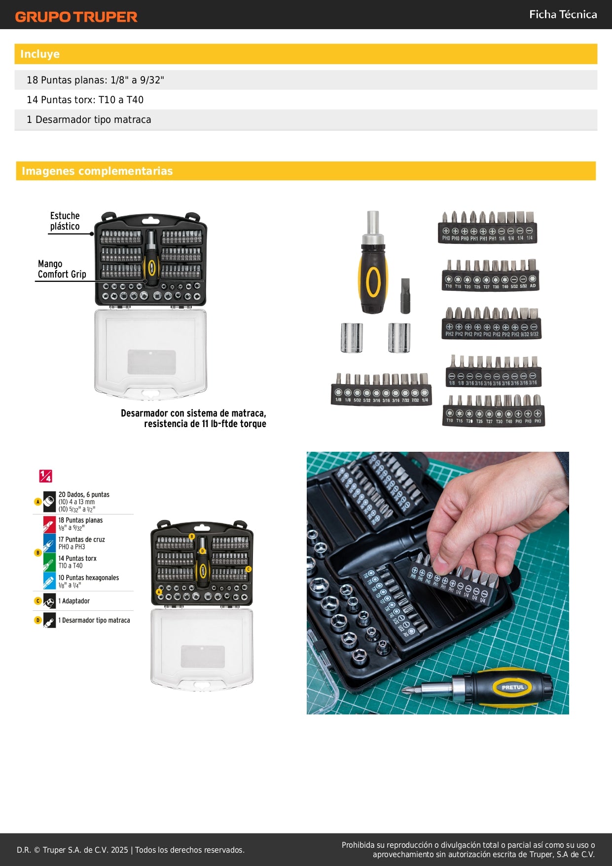 Juego de Herramientas Mecánico 81 Piezas 1/4" Pretul JUDA-81P - Kit Profesional con Matraca y Estuche - Solución Completa para Reparación Automotriz