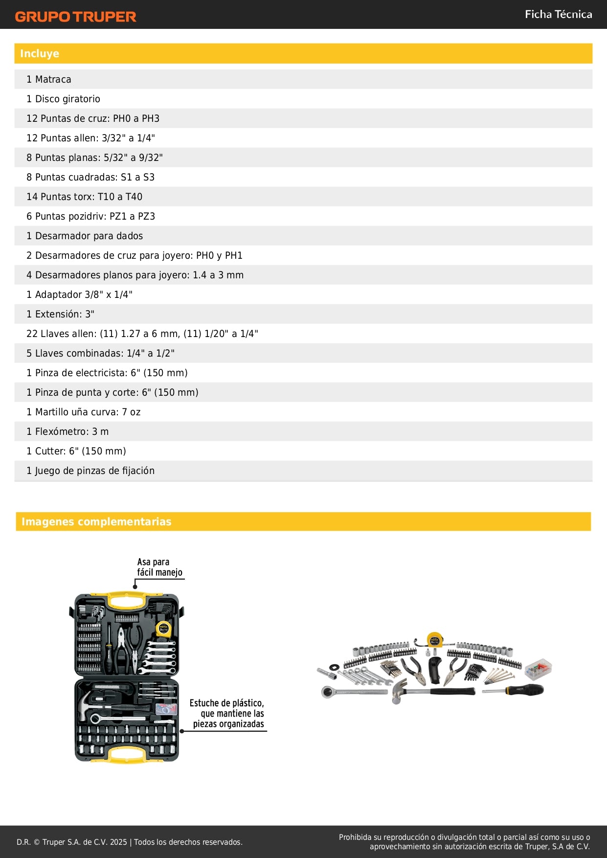 Juego de 133 Herramientas Pretul SET-133 con Estuche Organizador - Solución Completa para Reparación y Mantenimiento Profesional