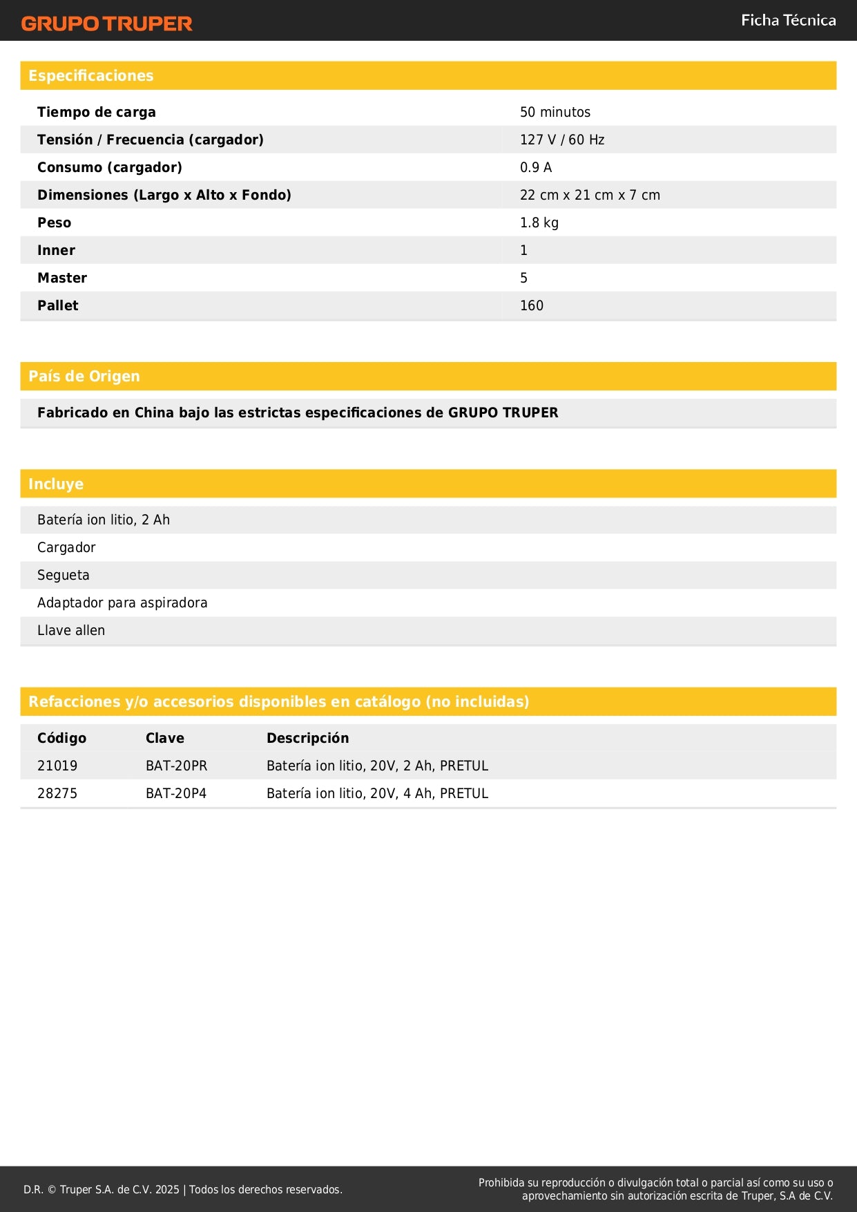 Sierra Caladora Inalámbrica 20V con Batería 2Ah y Guía Láser - PRETUL Profesional
