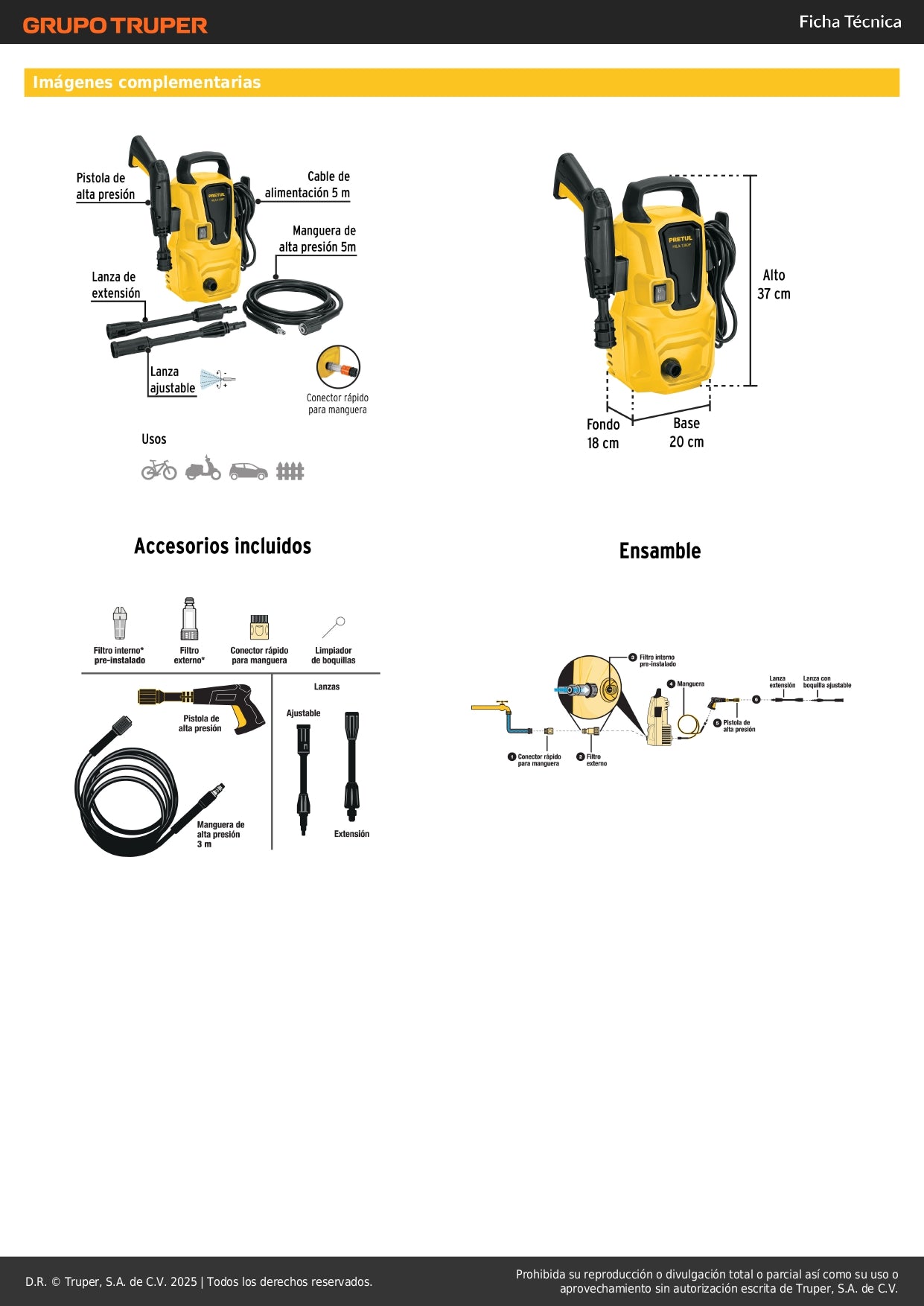 Hidrolavadora eléctrica 1350 PSI, Pretul