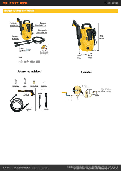 Hidrolavadora eléctrica 1350 PSI, Pretul