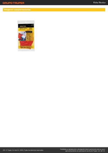 Guantes de Látex Rojos Antiderrapantes XCH Pretul - Protección Total para Limpieza con Detergente y Químicos - Puño Reforzado Interior Algodón