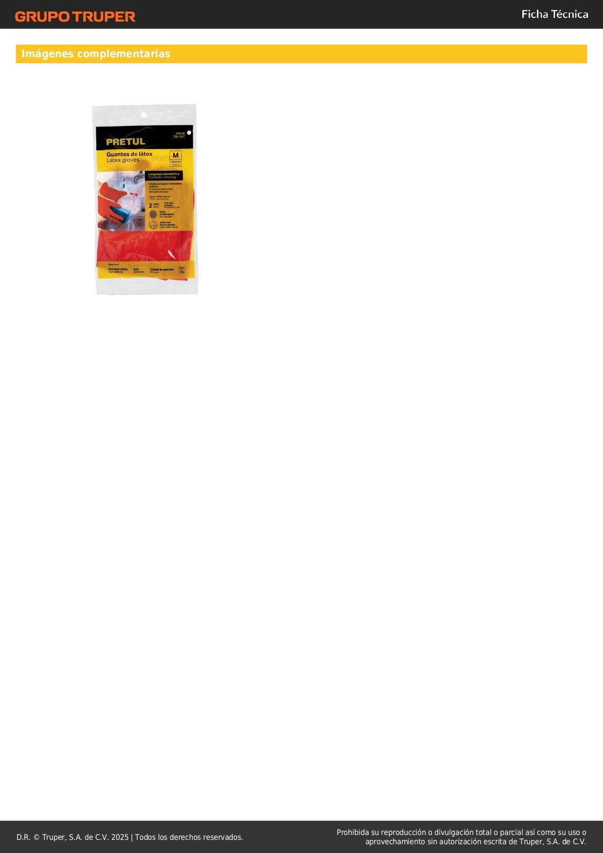 Guantes de Látex Rojos Antiderrapantes Pretul GU-347 - Protección Total para Limpieza con Detergentes - Talla M con Puño Reforzado