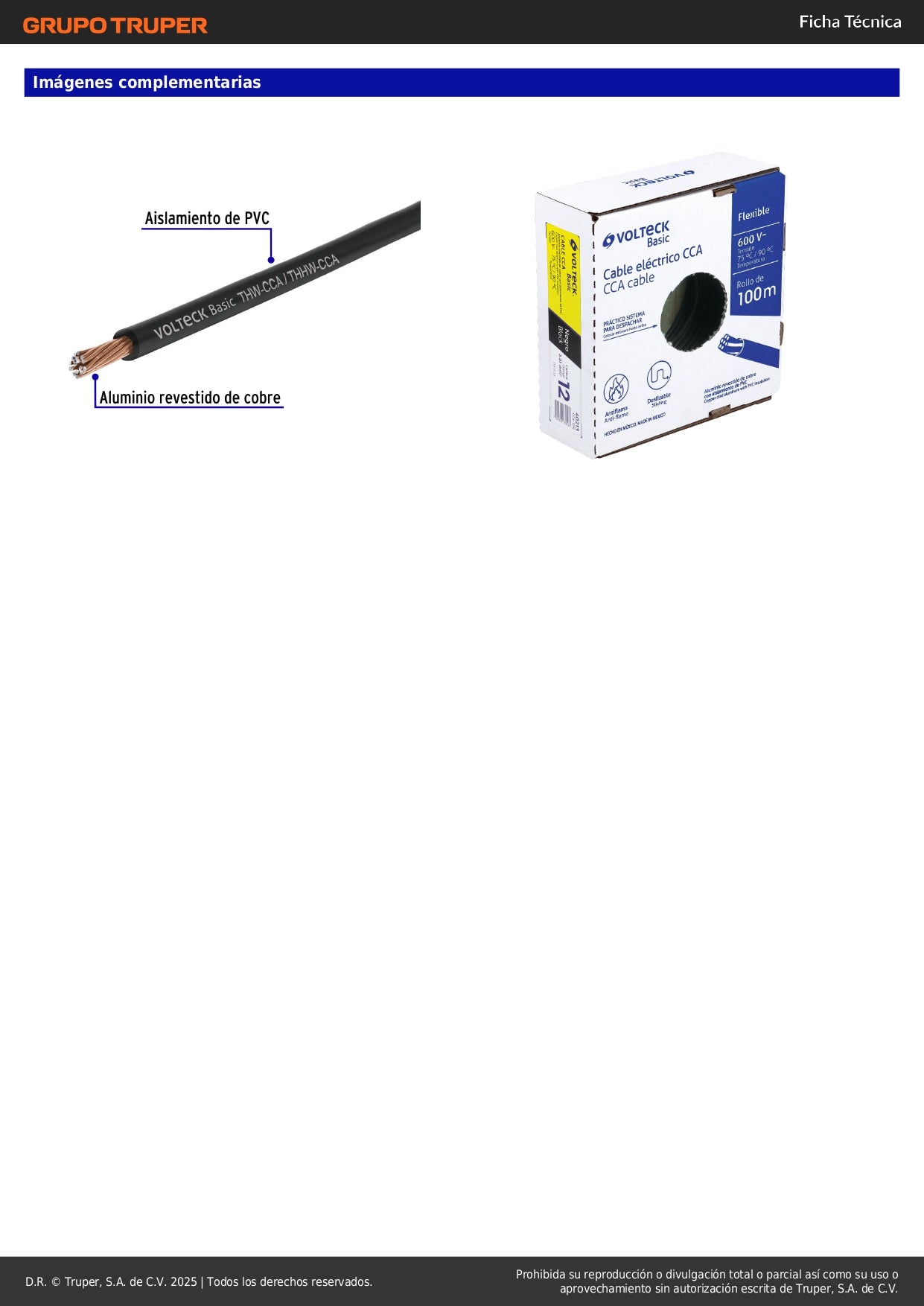 Cable THW CCA 12 AWG Negro 100m - Aluminio Revestido Cobre para Instalaciones Eléctricas Residenciales y Comerciales - Solución Económica Conductividad Eléctrica