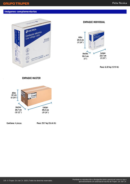Cable THHW-LS 10 AWG Blanco 100m Volteck - Solución Profesional para Instalaciones Eléctricas Seguras