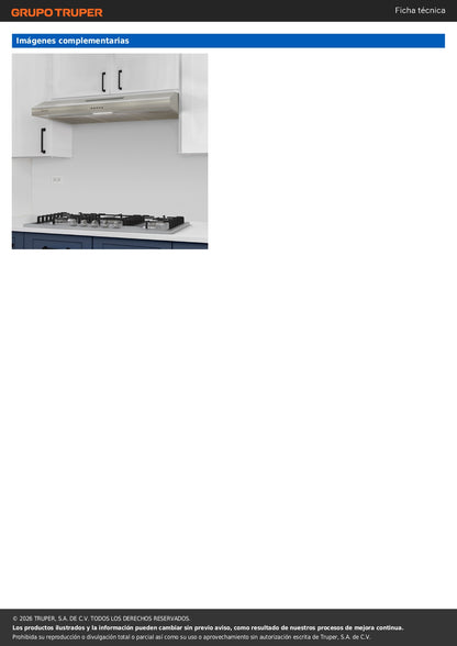 Campana Extractora Empotrable 60cm Acero Inoxidable FOSET - Cocina