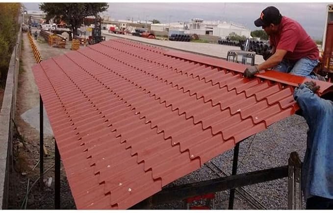 Lámina Galvanizada Roja Tipo TEJA calibre 26