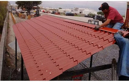 Lámina Galvanizada Roja Tipo TEJA calibre 26