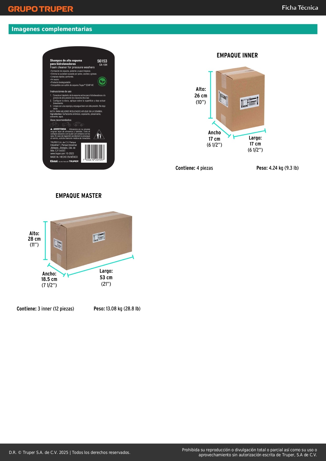 Shampoo Concentrado Alta Espuma KLINTEK EA-10H - Elimina Grasa y Aceite para Hidrolavadora 1L - Libre de Fosfatos