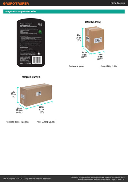 Shampoo Concentrado Alta Espuma KLINTEK EA-10H - Elimina Grasa y Aceite para Hidrolavadora 1L - Libre de Fosfatos