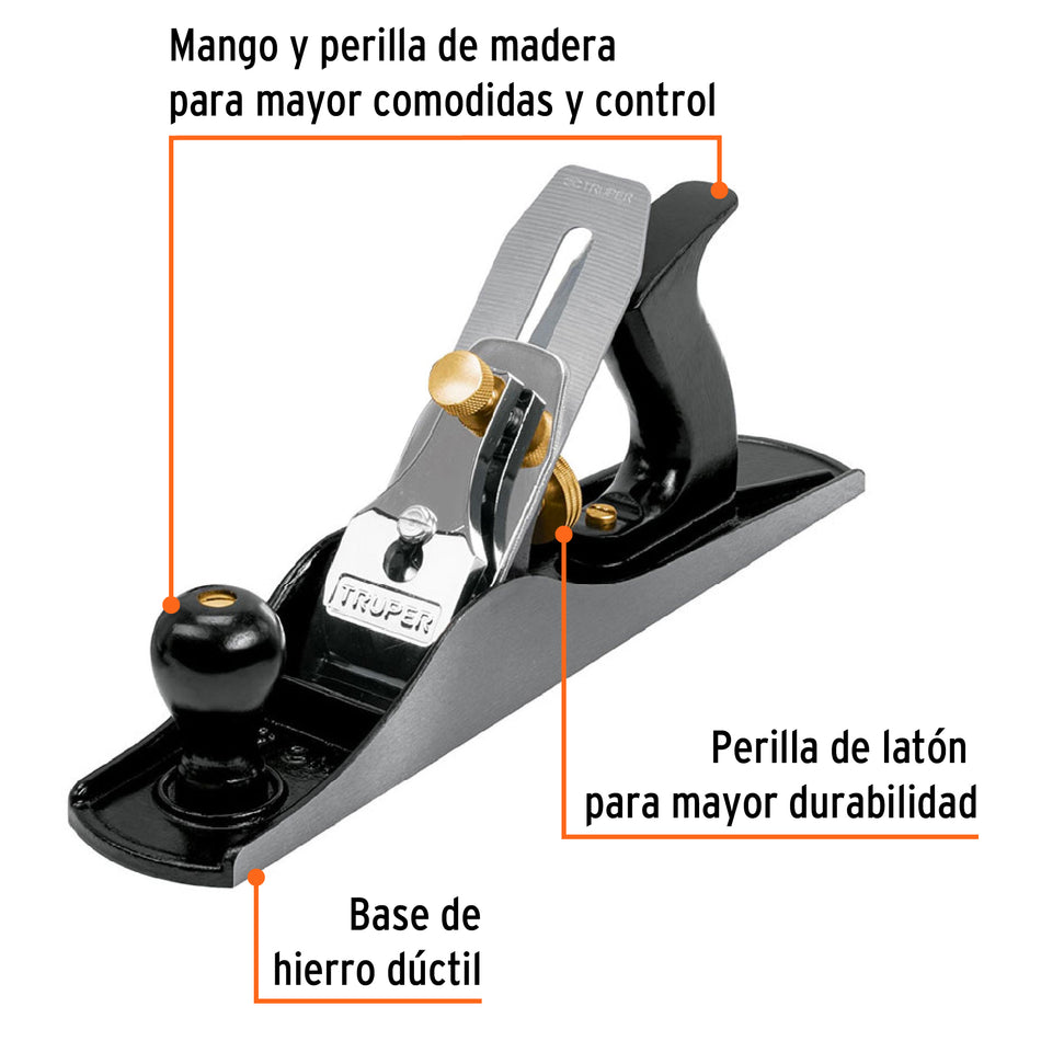 Cepillo para carpintero # 5 estriado, Truper, Chancla