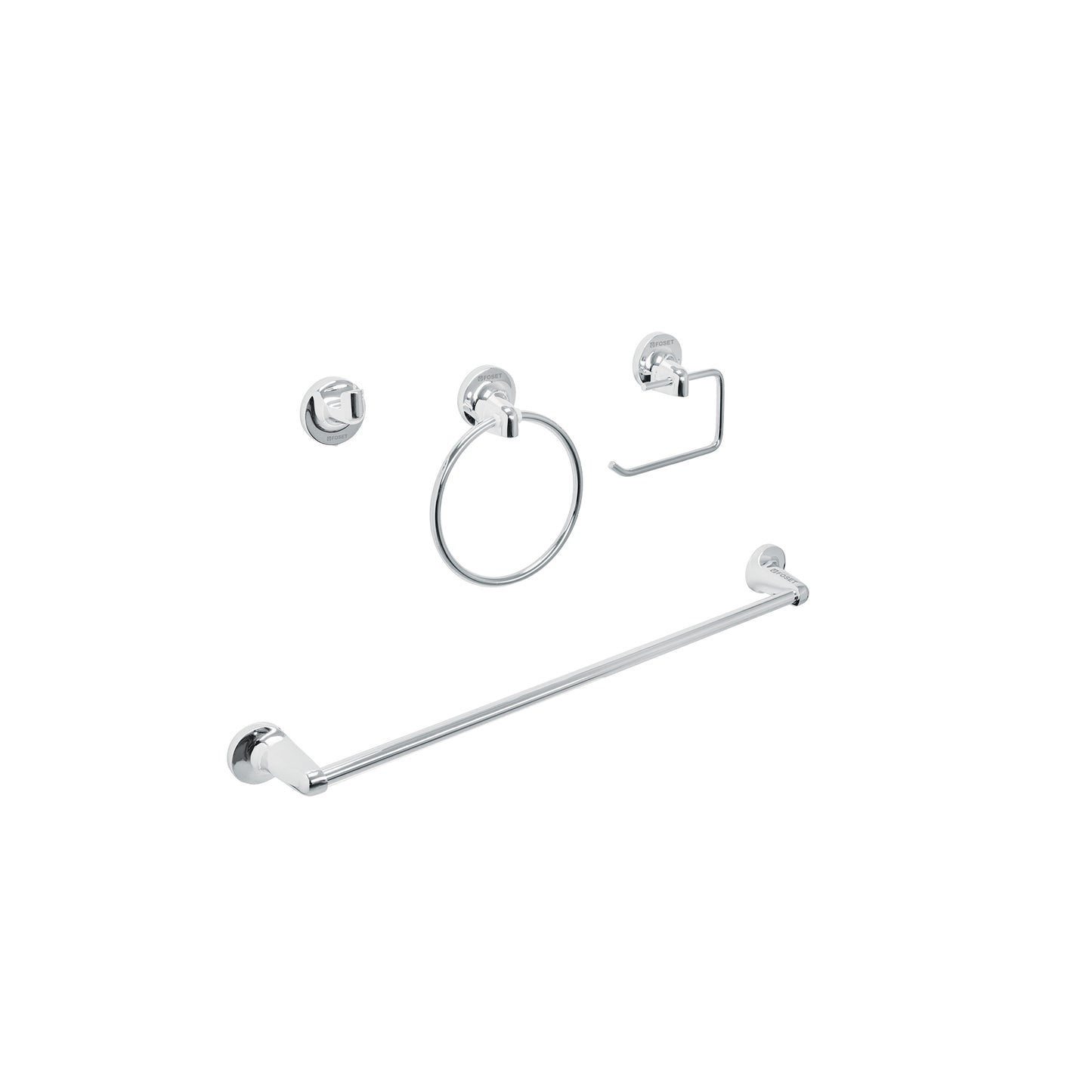 Juego 4 Accesorios Baño Acero Inoxidable FOSET AQUA AQA-4004 - Solución Completa Organización Baño