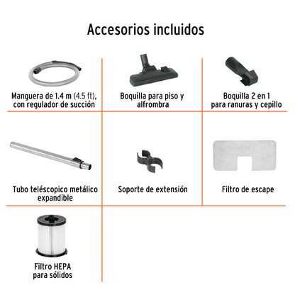 Aspiradora Canister TRUPER ASD-180 1200W Tecnología Ciclónica Filtro HEPA - Elimina Polvo y Microorganismos Nocivos para Hogar y Oficina