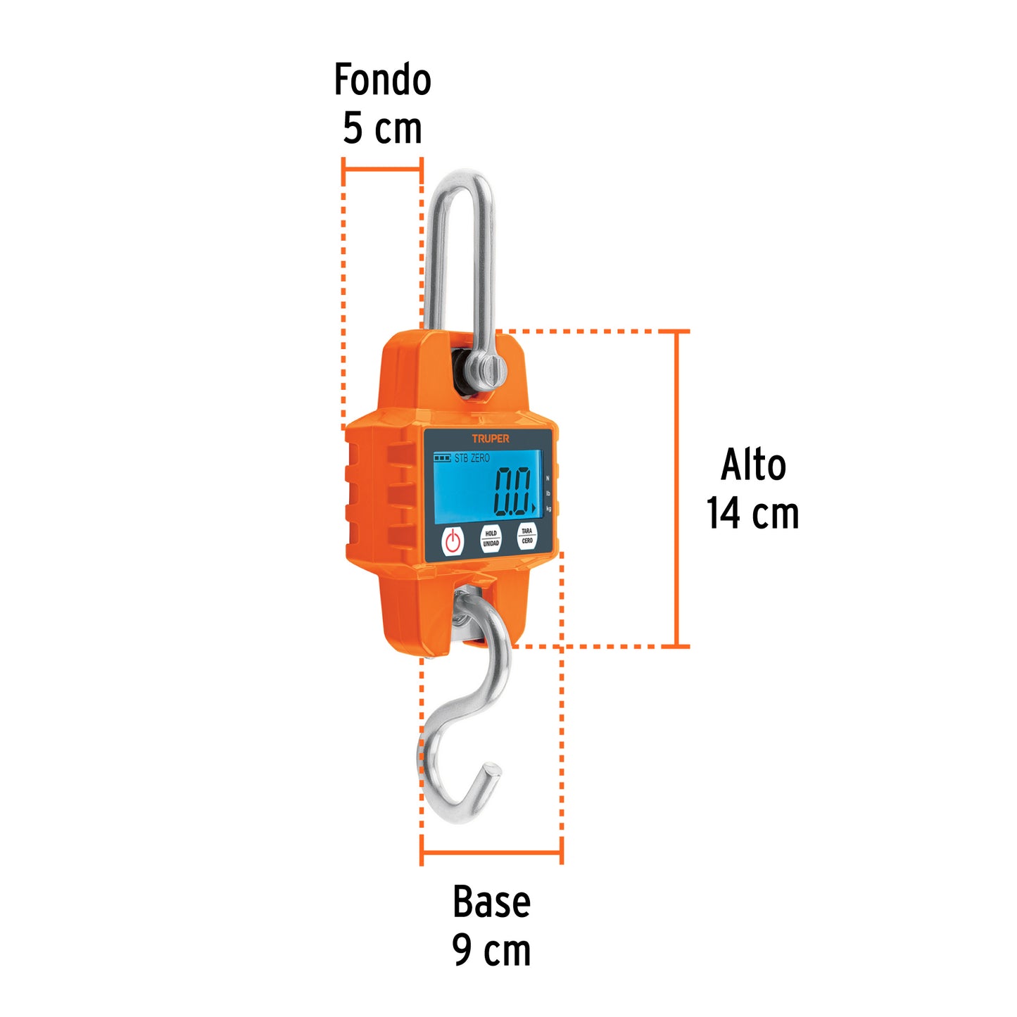 Báscula Electrónica Colgante Truper BASE-300C 300kg - Solución Profesional de Pesaje Industrial para Carnicerías y Rastros con Display LCD y Función HOLD