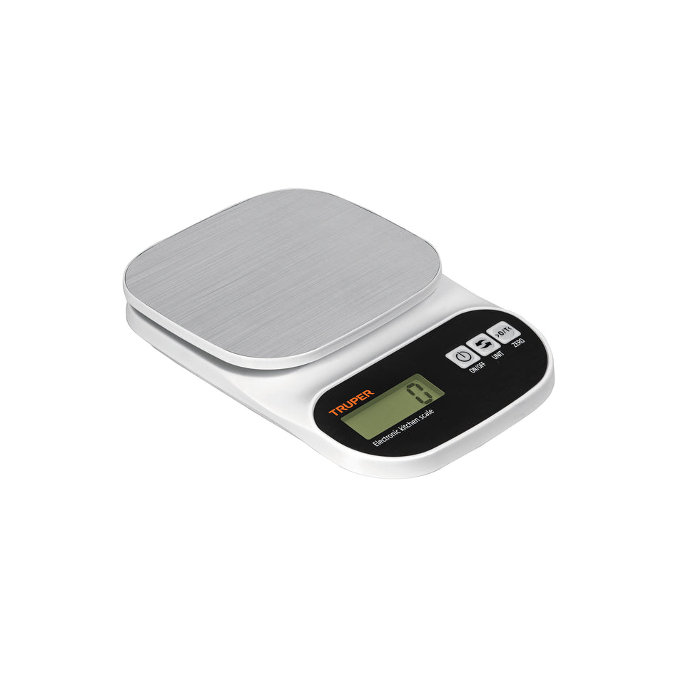 Báscula Digital Cocina Truper 5kg Acero Inoxidable - Medición Precisa Alimentos BASE-5EA