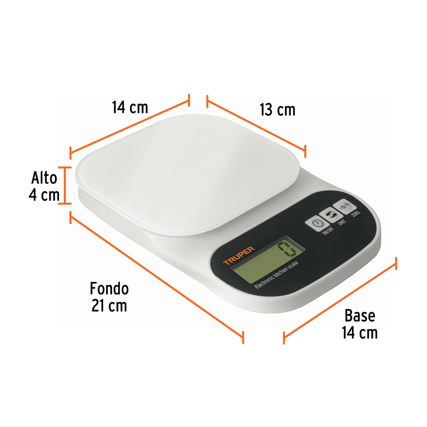 Báscula Digital Cocina Truper 5kg Vidrio Templado - Pesaje Preciso Alimentos con Función TARA y Pantalla LCD