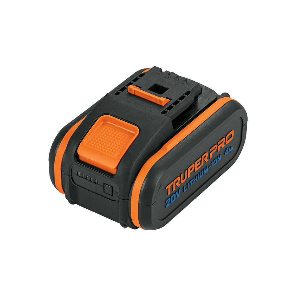 Batería Ion Litio 20V 4Ah TRUPER PRO BAT-20A4-2 - Triple Protección y Mayor Duración