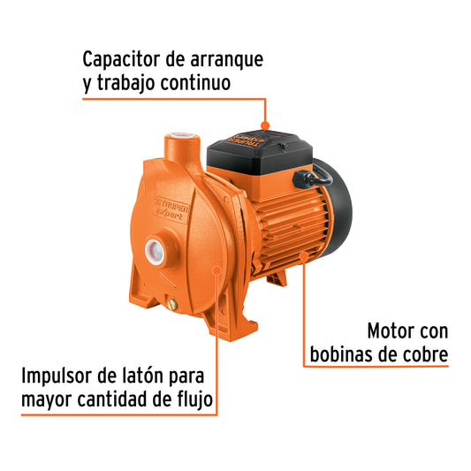 Bomba Centrífuga EXPERT 1.5 HP BOAC-1 1/2 - Traslado Agua Cisterna a Tinaco - Mayor Caudal Agua Limpia