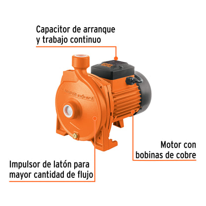 Bomba Centrífuga 1 HP EXPERT BOAC-1 - Alto Caudal para Cisterna a Tinaco - Agua Limpia Modelo Europeo