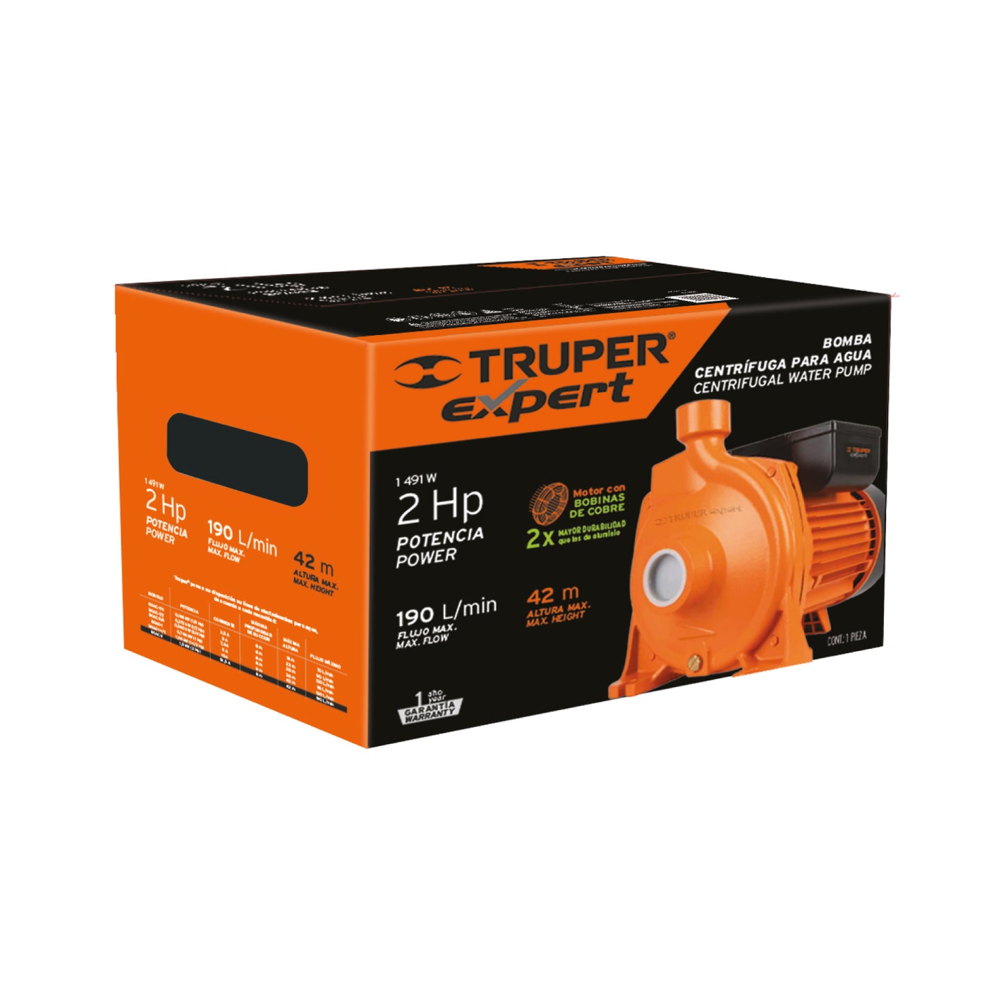 Bomba Centrífuga 2HP EXPERT BOAC-2 - Modelo Europeo Alto Caudal para Cisterna a Tinaco - Agua Limpia