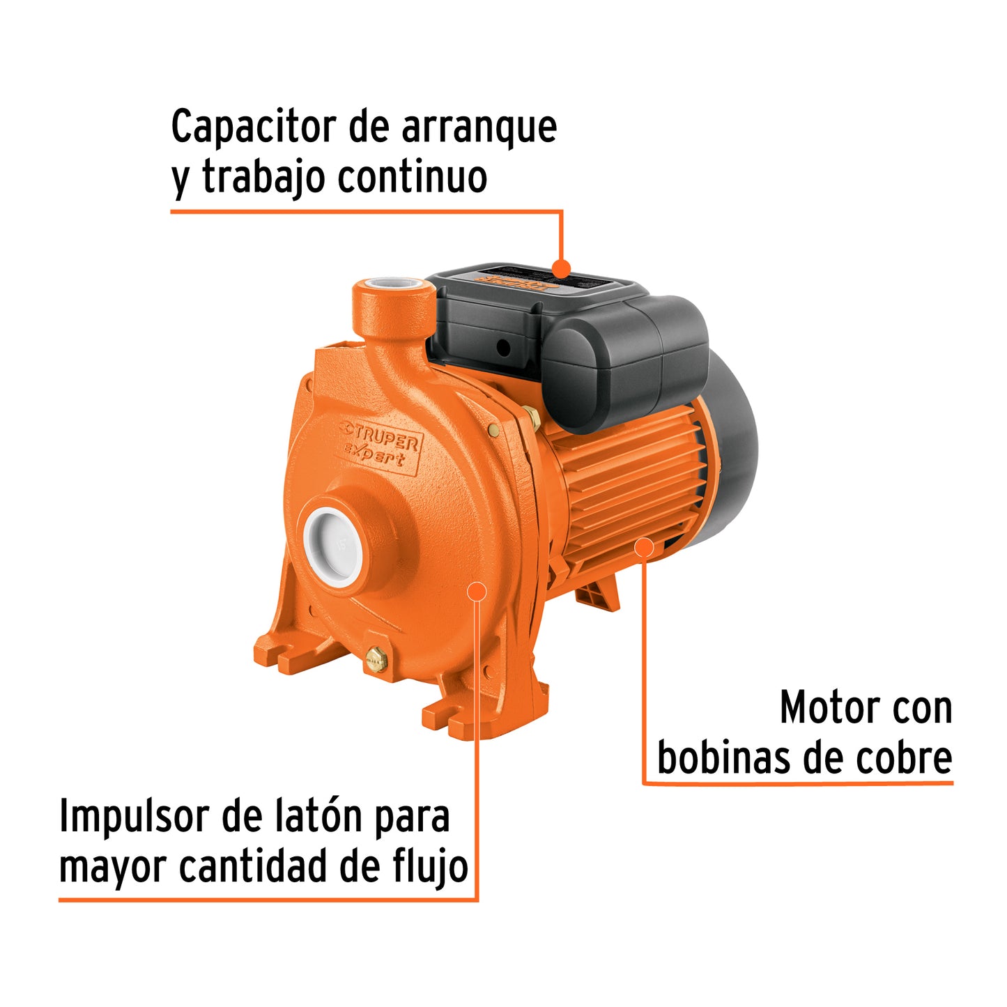Bomba Centrífuga 2HP EXPERT BOAC-2 - Modelo Europeo Alto Caudal para Cisterna a Tinaco - Agua Limpia