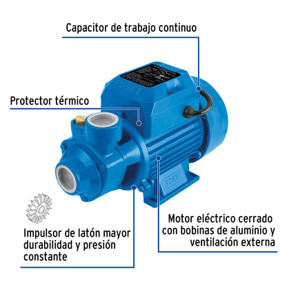 Bomba Periférica FOSET 1/2HP 25m Altura - Bombeo Agua Limpia Uso Agrícola BOAP-1/2F