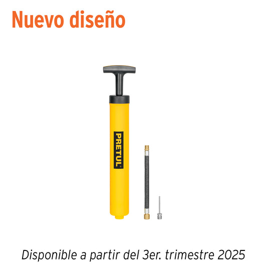Mini Bomba Manual PRETUL BOM-BAP para Inflar Balones 25 PSI - Solución Portátil y Ergonómica para Mantener Pelotas Siempre Infladas - Cuerpo Plástico Resistente y Fácil Transporte