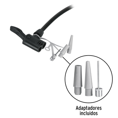 Bomba Manual PRETUL 80 PSI - Inflador Profesional para Bicicletas y Balones con Cilindro de Acero y Cabeza Dual Universal - Solución Rápida para Neumáticos Desinflados