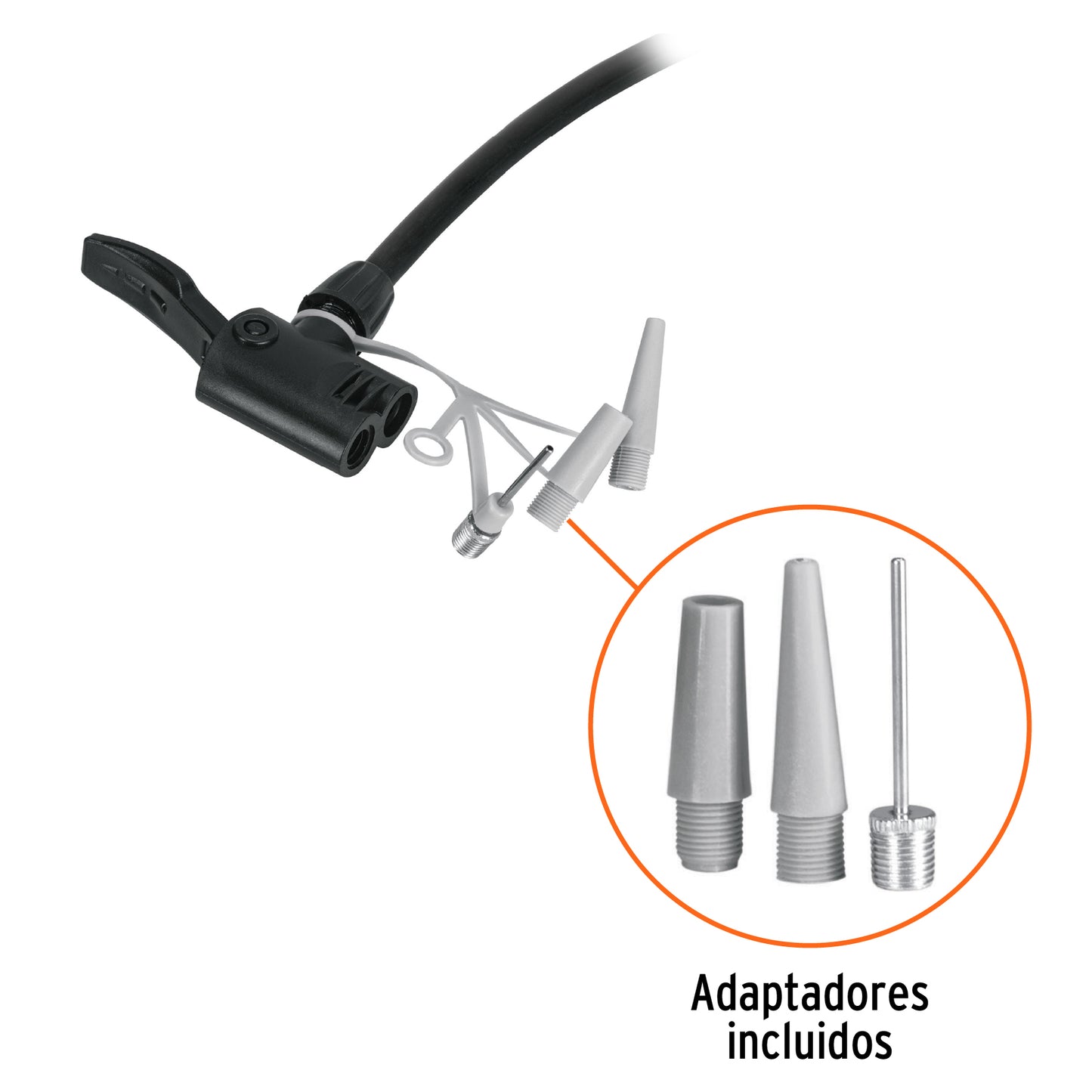 Bomba Manual TRUPER BOM-TR 100 PSI - Inflador Profesional Acero Carbono para Bicicletas y Balones - Cabeza Dual Válvulas Presta Schrader Dunlop