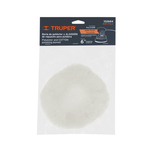 Borla 75% poliéster y 25% algodón 6", banda elástica, TRUPER