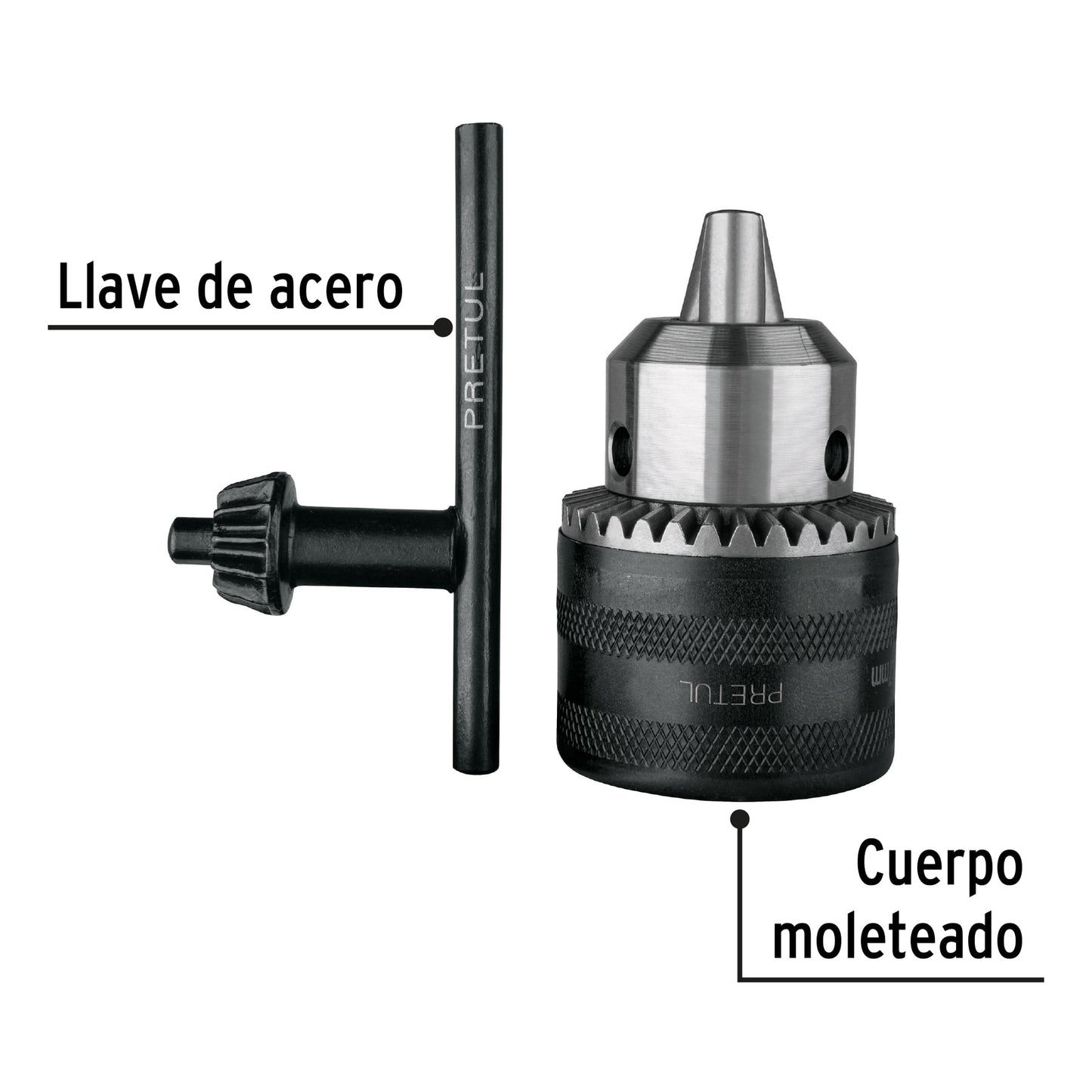 Broquero 1/2" con llave, PRETUL