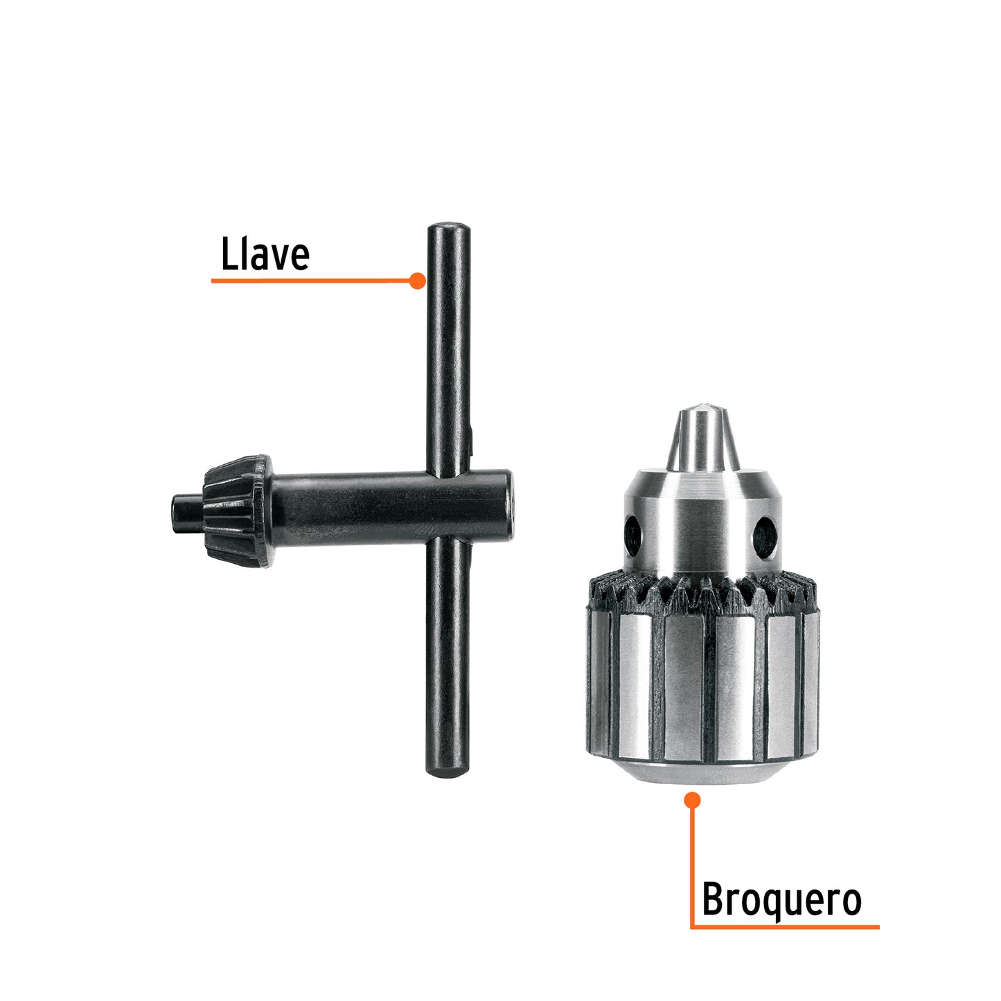 Broquero 1/4" con llave, cuerpo estriado, TRUPER EXPERT