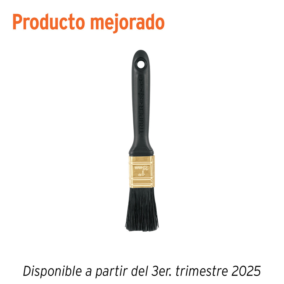 Brocha Profesional 1 Pulgada Truper Expert BRT-1X - Cerdas Sintéticas y Naturales para Pintura Uniforme en Concreto, Metal, Estuco y Madera