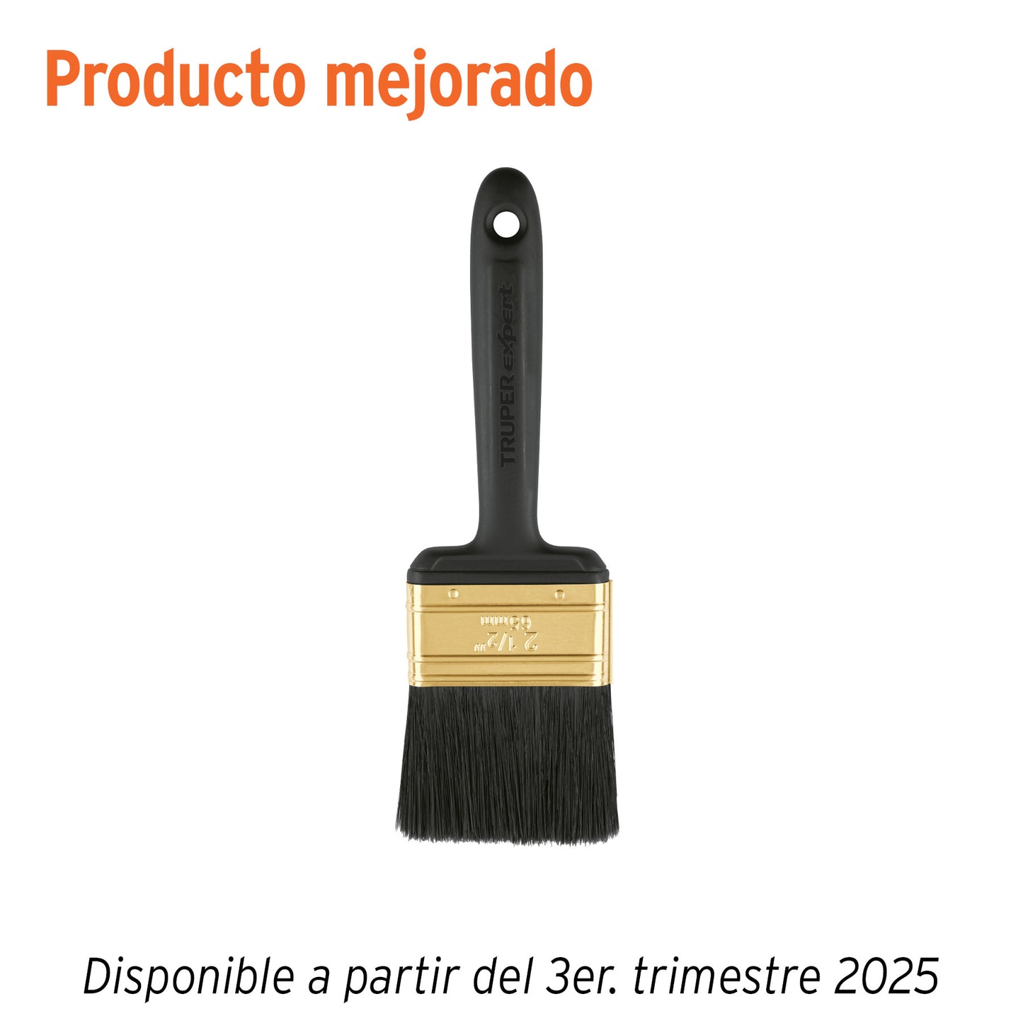 Brocha Profesional Expert 2-1/2" BRT-2-1/2X - Cerdas Sintéticas y Naturales para Pintura Uniforme en Concreto, Metal, Estuco y Madera
