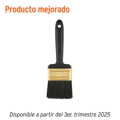 Brocha Profesional Expert 2-1/2" BRT-2-1/2X - Cerdas Sintéticas y Naturales para Pintura Uniforme en Concreto, Metal, Estuco y Madera