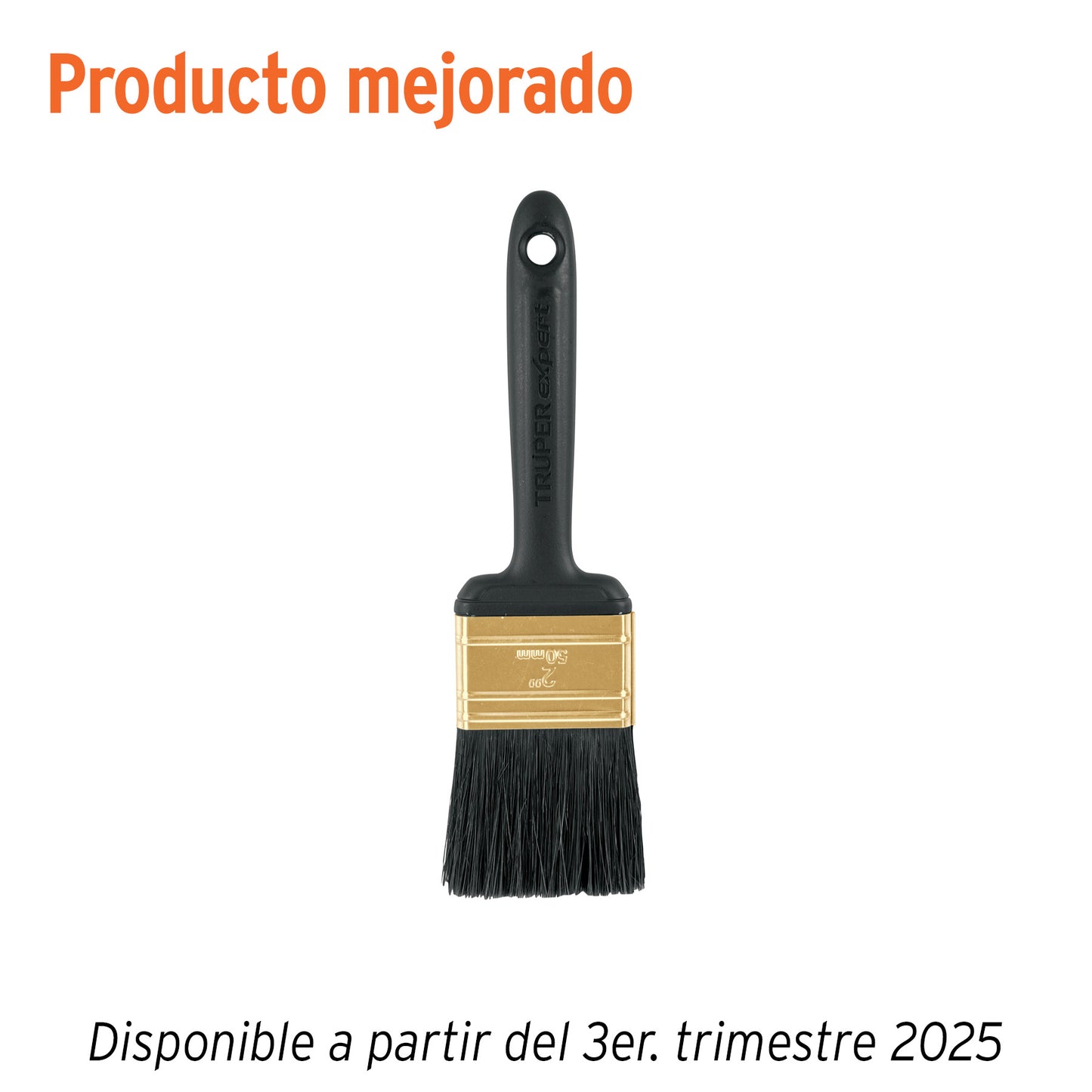 Brocha Profesional 2 Pulgadas Truper Expert BRT-2X - Cerdas Sintéticas y Naturales para Pintura Uniforme en Concreto, Metal, Estuco y Madera
