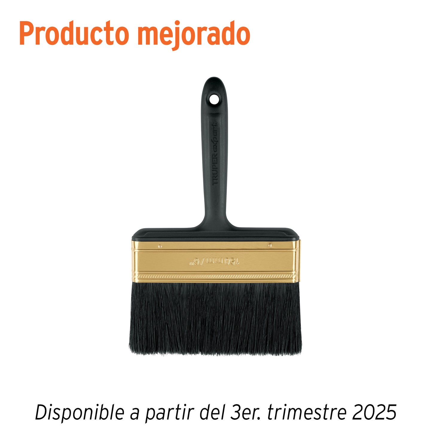 Brocha Profesional 6 Pulgadas BRT-6X Truper Expert - Cerdas Sintéticas y Naturales para Pintura Uniforme en Concreto, Metal, Estuco y Madera - Mango Antideslizante