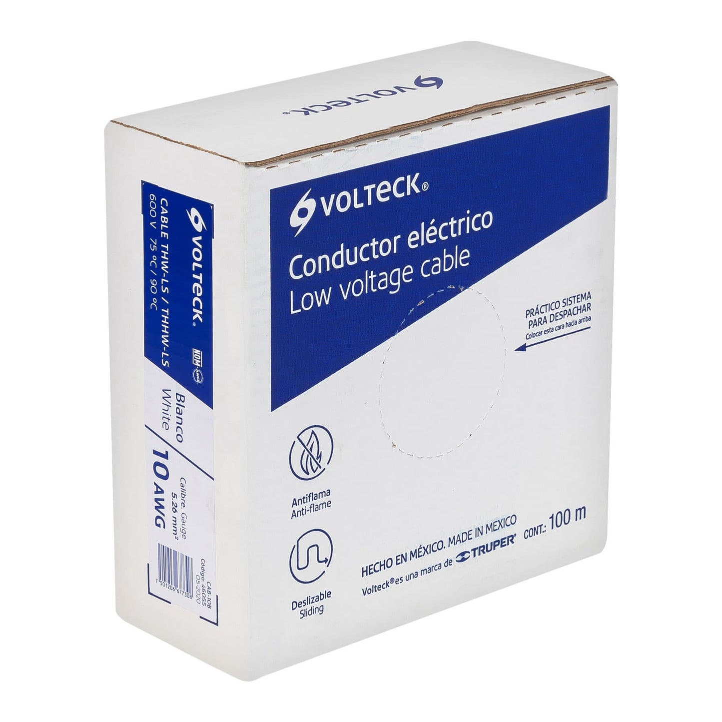 Cable THHW-LS 10 AWG Blanco 100m Volteck - Solución Profesional para Instalaciones Eléctricas Seguras