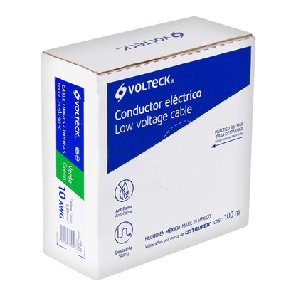 Cable THHW-LS 10 AWG Verde 100m Volteck - Solución Profesional para Instalaciones Eléctricas Seguras