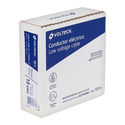 Cable THHW-LS 12 AWG Blanco 100m Volteck - Solución Profesional para Instalaciones Eléctricas Seguras