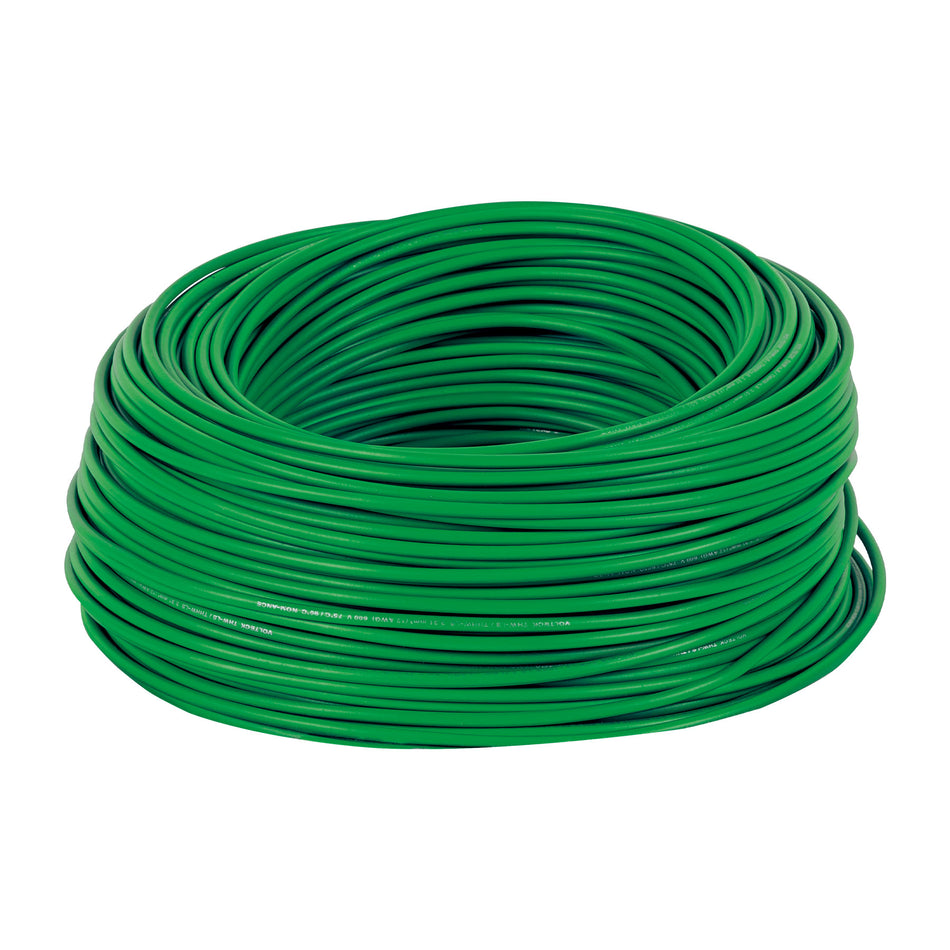Cable THHW-LS 12 AWG Verde 100m Volteck - Instalación Eléctrica Segura Resistente Calor Humedad - Cableado Iluminación Contactos Casa
