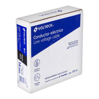 Cable THHW-LS 14 AWG Negro 100m Volteck - Solución Profesional para Instalaciones Eléctricas Residenciales y Comerciales